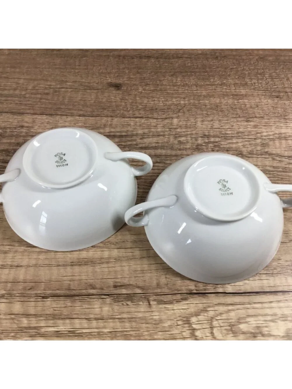 Mosa Select Japan Set of 2 White Porcelain Double-Handled Soup Bowls